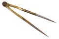 vintage bronze dividers calipers nautical navigation chart tool Royalty Free Stock Photo