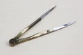 vintage bronze dividers calipers nautical navigation chart tool Royalty Free Stock Photo