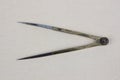 vintage bronze dividers calipers nautical navigation chart tool Royalty Free Stock Photo