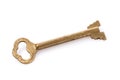 Vintage bronze key isolated on a white background Royalty Free Stock Photo