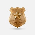 Vintage bronze Police badge with star Royalty Free Stock Photo