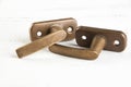 Vintage bronze window handles