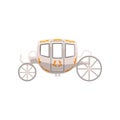 Vintage brougham, wedding carriage vector Illustration on a white background