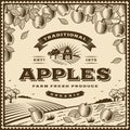 Vintage brown apples label Royalty Free Stock Photo