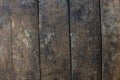 Vintage brown barrel wooden planks background texture with scratches and black stains over wood grain of old aged oak Royalty Free Stock Photo