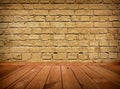 Vintage brown grungy textured brick interior