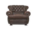 Vintage brown leather chair in empty room Royalty Free Stock Photo