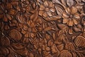 Vintage Brown Leather with Embossed Floral Pattern Royalty Free Stock Photo