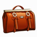 Vintage brown leather handbag closeup Royalty Free Stock Photo