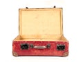 Vintage brown leather suitcase open Royalty Free Stock Photo