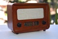 Vintage brown old radio receiver