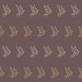 Vintage brown outline pigeon pattern