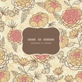 Vintage brown pink flowers frame seamless pattern