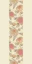 Vintage brown pink flowers vertical seamless