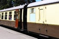 Vintage brown train carriages