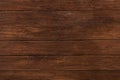 Vintage brown wood background texture with knots and nail holes. Old painted wood wall. Wooden dark horizontal boards Royalty Free Stock Photo