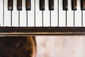 Vintage brown wood upright piano keys Royalty Free Stock Photo