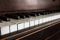 Vintage brown wood upright piano keys Royalty Free Stock Photo