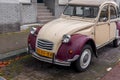 Vintage buggy or beetle car parked in a street in The Hague, Netherlands