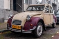 Vintage buggy or beetle car parked in a street in The Hague, Netherlands