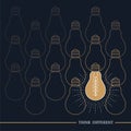 Vintage bulb think different Royalty Free Stock Photo