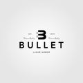 Vintage bullet logo letter b creative vector illustration