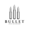 vintage bullets icon logo vector illustration design, cartridge object design
