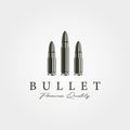 Vintage bullets icon logo vector illustration design, cartridge object design