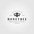 Vintage bumblebee logo village farm vector illustration design Royalty Free Stock Photo