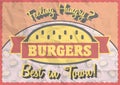 Vintage burger poster, brochure