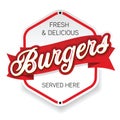 Vintage Burgers sign logo lettering