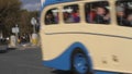 Vintage bus driving in Brighton