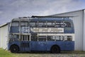 Vintage bus at yard