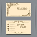 Vintage business visiting card vector design template