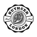 A vintage butcher shop emblem