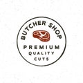 Vintage butchery logo. retro styled meat shop emblem. vector illustration