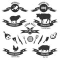 Vintage butchery shop labels