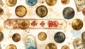 Vintage Button Collection - A Decorative Array Royalty Free Stock Photo