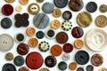 Vintage Button Collection Isolated on White Royalty Free Stock Photo