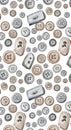 Vintage Button Collection on White Background Royalty Free Stock Photo
