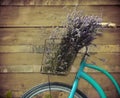 Vintage bycicle with basket with lavender