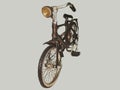 Vintage bycycle isolated in white background complete with old lamp and rusty Royalty Free Stock Photo