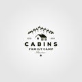 Vintage cabins logo vector illustration design