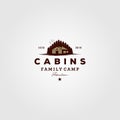 Vintage cabins logo vector illustration design