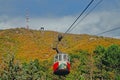 Vintage cable car. Cableway to the top of Mount Beshtau, Caucasian Mineral Waters. One of the sights of Pyatigorsk