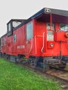 Vintage Caboose On The Tracks In Orangeville, Ontario Royalty Free Stock Photo