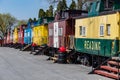 Vintage Cabooses Used as Lodging at Red Caboose Motel Royalty Free Stock Photo
