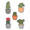 Vintage Cactus Sticker Collection Set