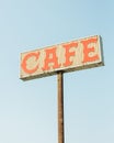 Vintage cafe sign on Route 66 in Oklahoma Royalty Free Stock Photo