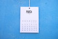 Vintage calendar 2018 handmade hang on the wall Royalty Free Stock Photo